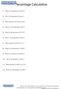 Finding Percentage