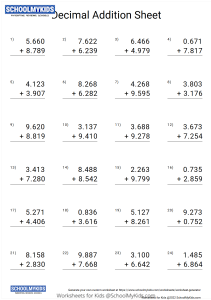 Adding Decimals