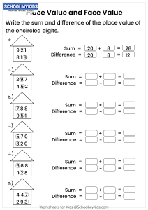 Addition and Subtraction of 3 Digit Number Place Value