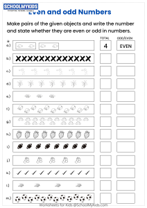 Even and Odd Numbers Picture Activity