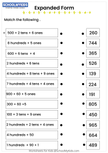Match 3-digit numbers with Expanded Form