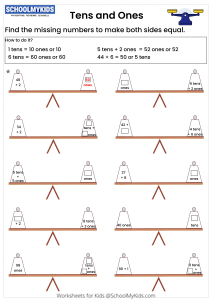 Tens and Ones missing digit