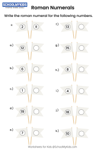 Write Roman Numerals given numbers