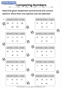 Comparing Numbers Word Problem