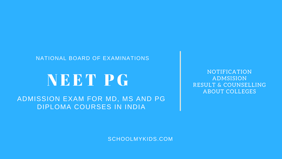 NEET PG Exam 2018 – MD, MS and PG Diploma – Admission Results and Counseling