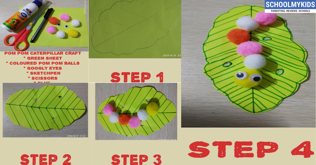 Caterpillar Pom-Pom Craft- Spring Craft Ideas