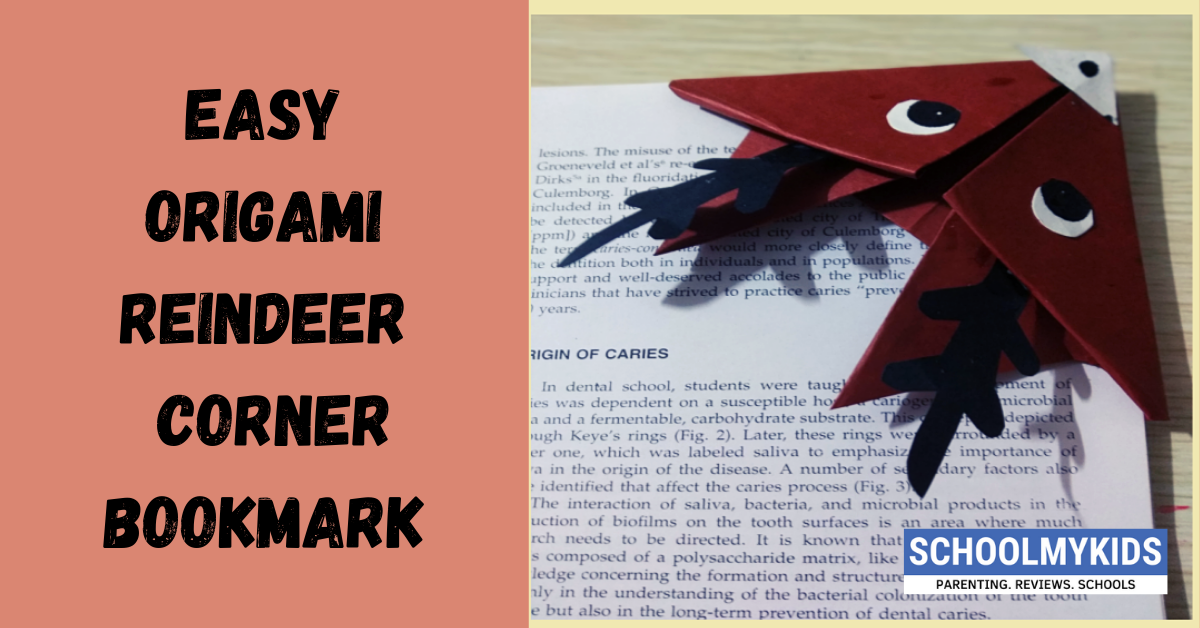 Easy Origami Reindeer Corner Bookmark