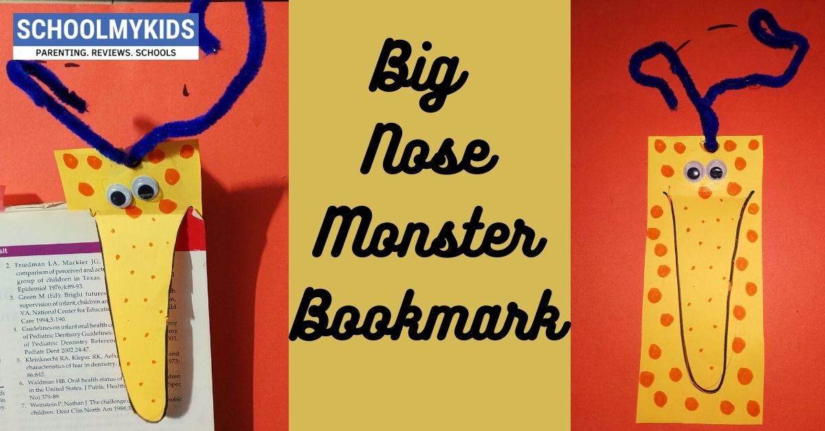 Big Nose Monster Bookmark - Super Easy DIY Crafts