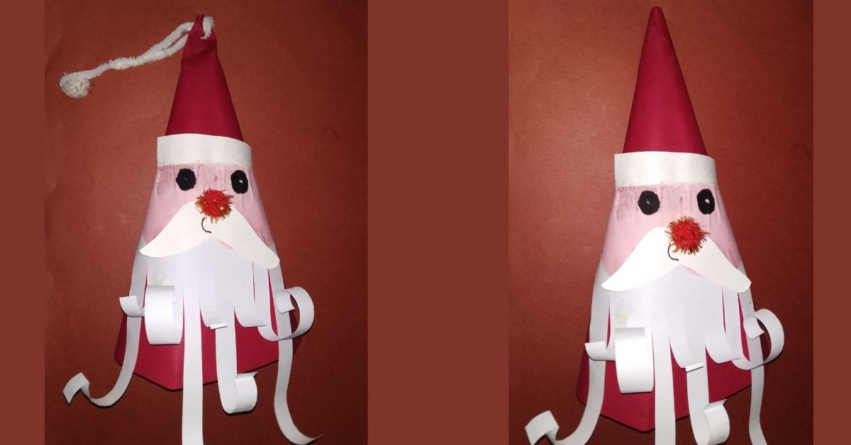 Origami Santa Cone Hat – Christmas Fun Crafts for Kids