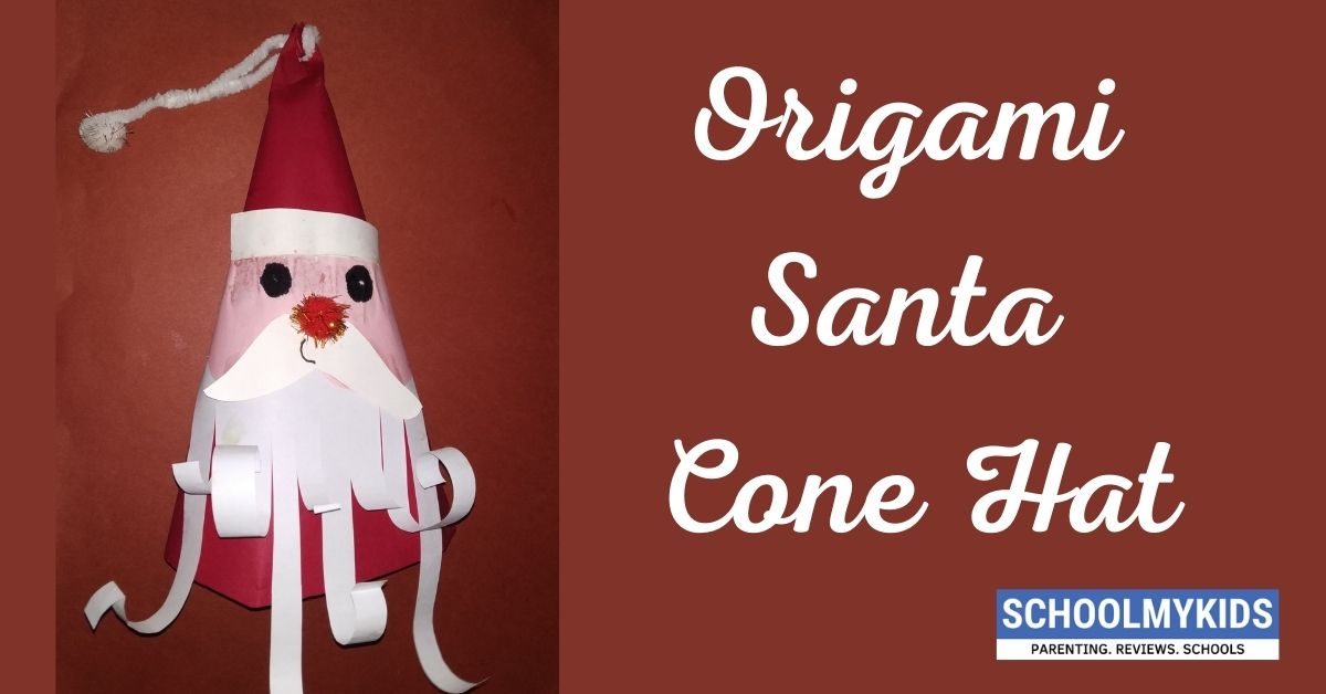 Origami Santa Cone Hat - Christmas Fun Crafts for Kids