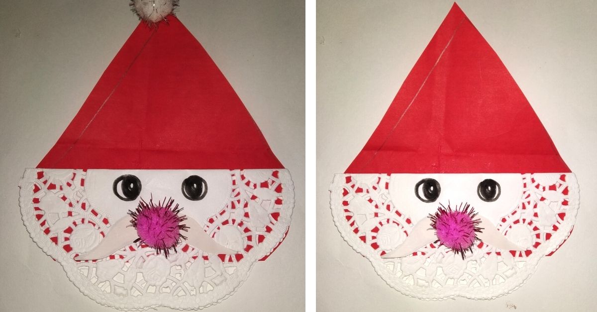 DIY Paper Doily Santa - Adorable Kids Christmas Crafts