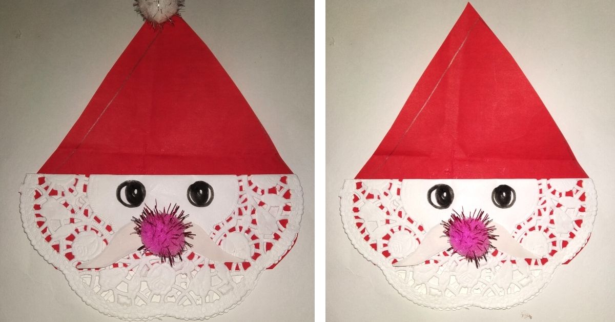 DIY Paper Doily Santa – Adorable Kids Christmas Crafts