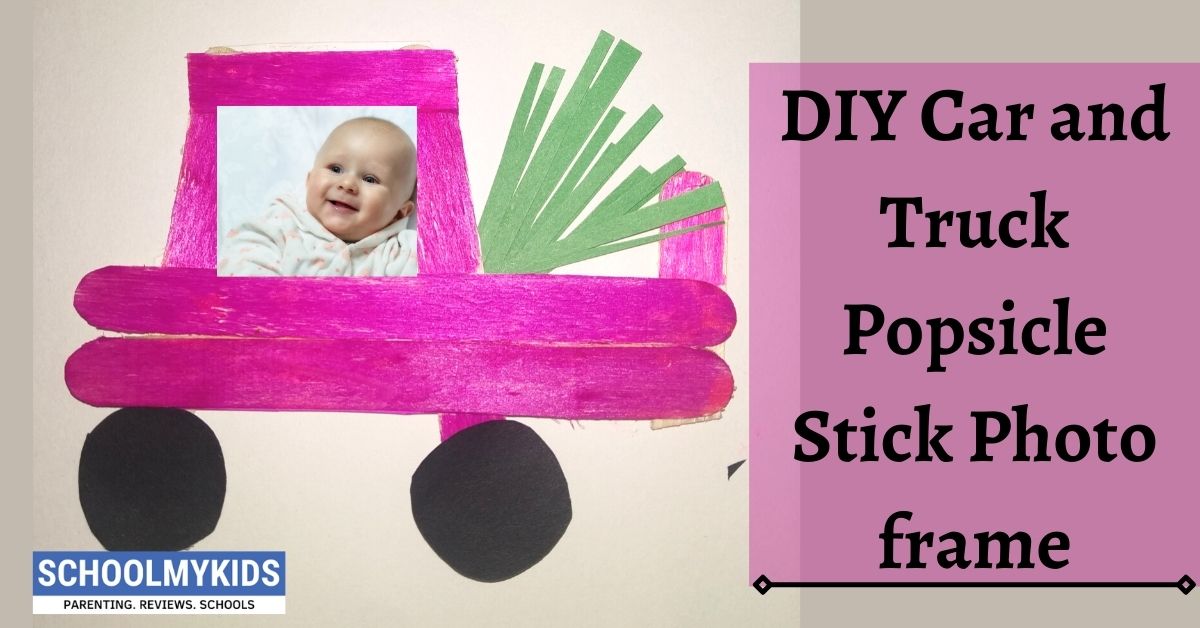 DIY Car and Truck Popsicle Stick Photo frame