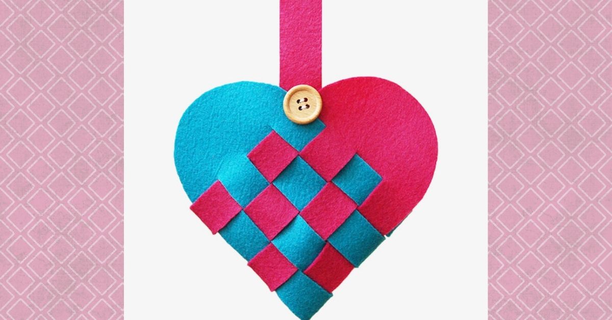 Woven Paper Heart Bookmark for Valentines