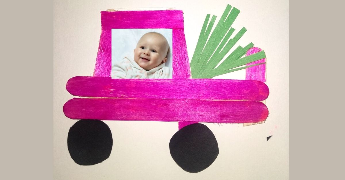 DIY Car and Truck Popsicle Stick Photo frame