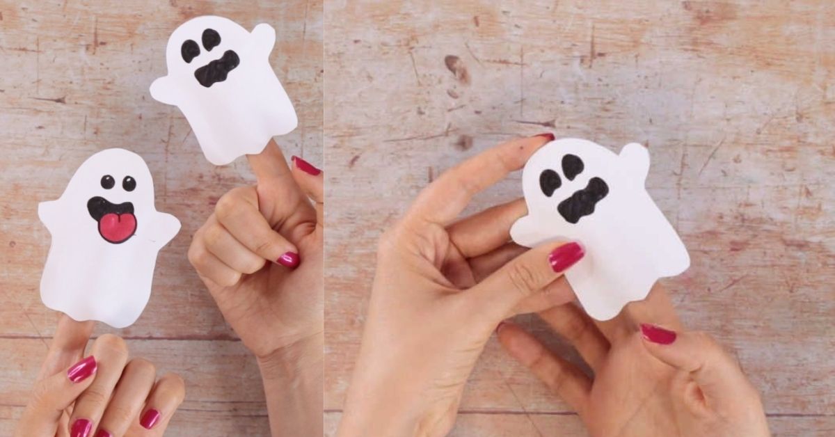 Ghost Paper Finger Puppet – Easy Crafts for Kids
