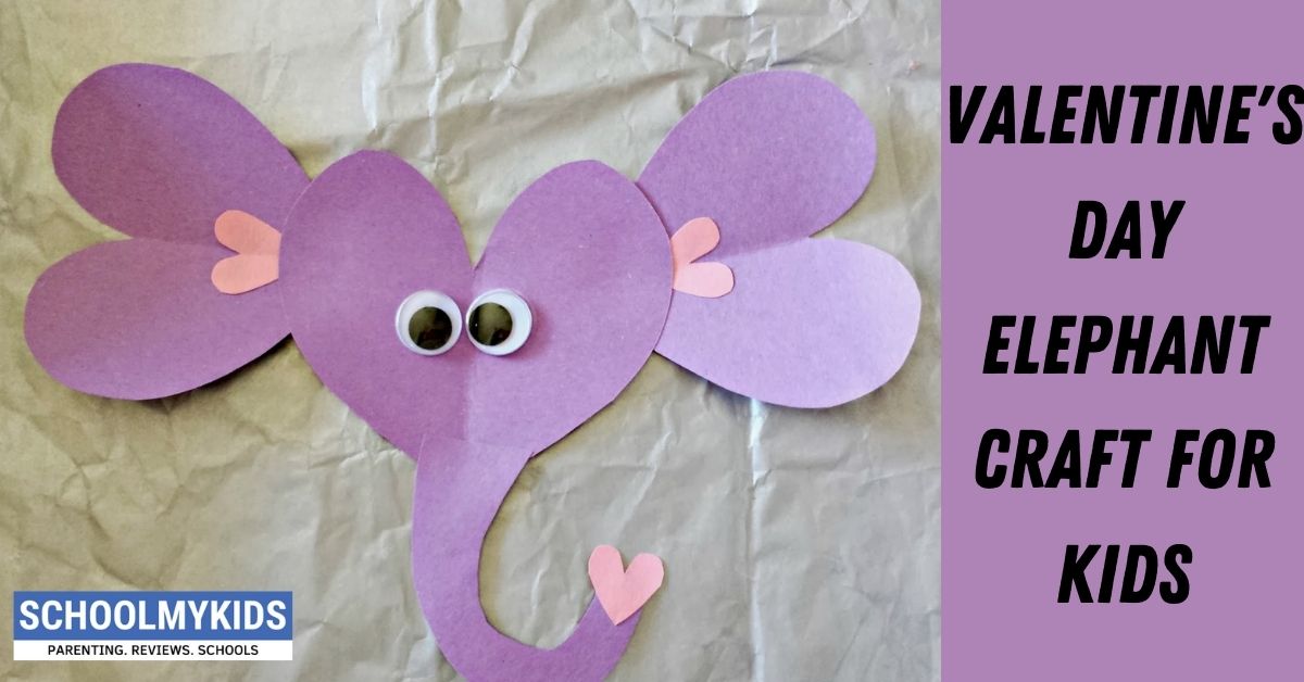 Valentines Day Elephant Craft for Kids - Heart Elephant Paper Craft